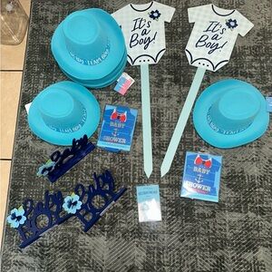 Small New Blue Baby Shower Decoration Set